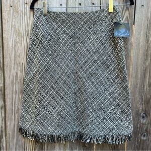 APOSTROPHE Tweed Wool Blend Fringe Slight A line Skirt Women’s 4P NWT NEW